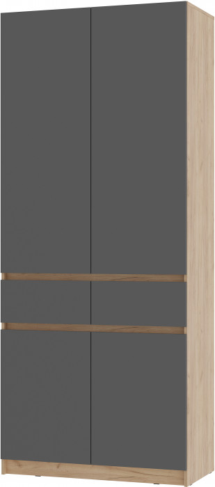 Шкаф 2-х створчатый "Багира" ШК-03 Крафт/Графит