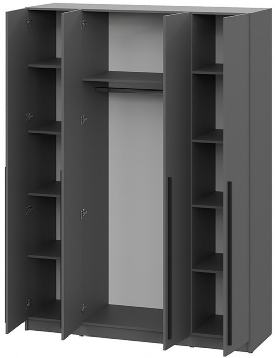 Шкаф распашной Берген ШК-1600, Серый графит