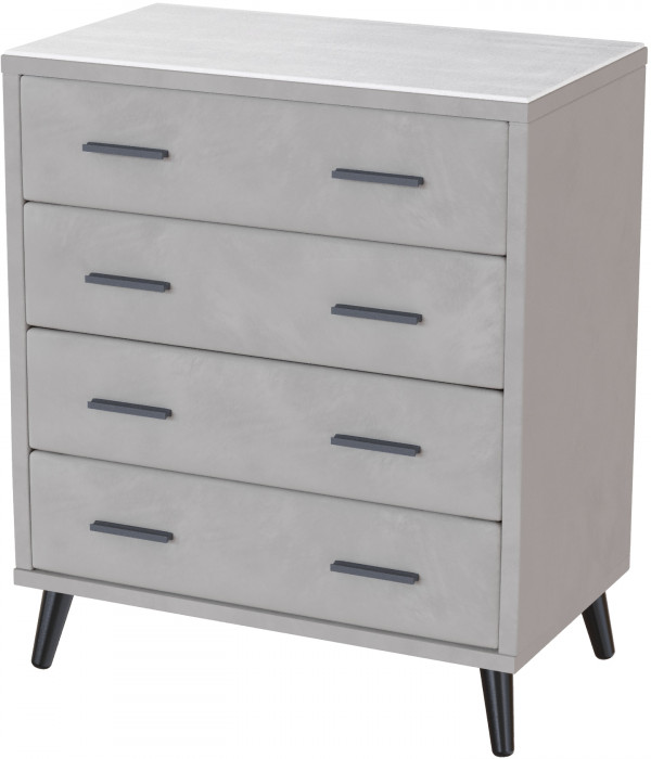 Комод интерьерный Пай светло-серый/мдф холст белый