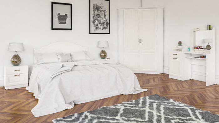 Ливерпуль Стол туалетный 12.46 + Полка 10.118, ясень ваниль/белый