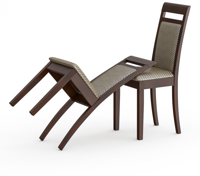 Два стула Мебель--24 Гольф-12 разборных, цвет орех, обивка ткань руми 812/8, ШхГхВ 40х40х100 см., от пола до верха сиденья 47 см (мягкая спинка)