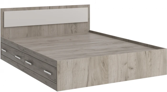 Кровать 1,6м с ящиками Фиеста NEW, Крафт серый/Кашемир