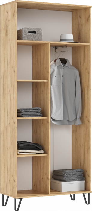 Флэш Прихожая, вариант №1, Браш вайт/Дуб крафт