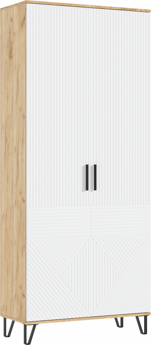 Флэш Прихожая, вариант №1, Браш вайт/Дуб крафт