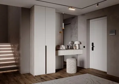 Тумба косметическая со шкафом 2х-ств Марвэл, Крафт серый/Кашемир