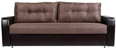 Диван-еврокнижка Атлант 150х195, рогожка/экокожа, коричневый