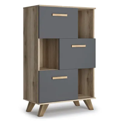 Шкаф низкий с нишами Вега Скандинавия