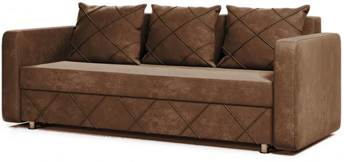 Раскладной диван-кровать, прямой, еврокнижка, цвет коричневый, Стелла 145х190
