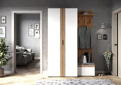 Прихожая Нао, набор №4, Дуб вотан/Белый, Вотан, Simple 27