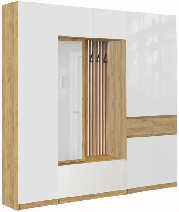 Модульная прихожая Роджина, композиция 3 (Графит, Дуб Крафт Золотой)