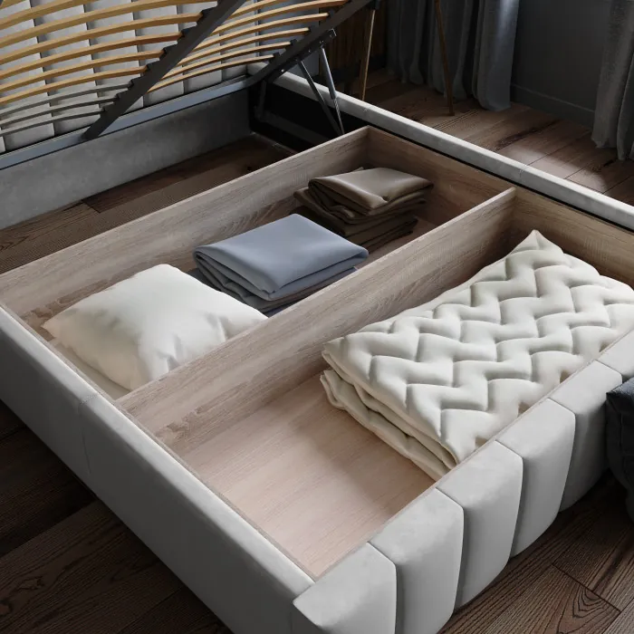 Нега Кровать интерьерная 140 светло-серый, ПМ