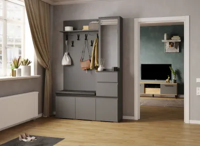 Модульная прихожая Плейона, набор 1, Графит серый