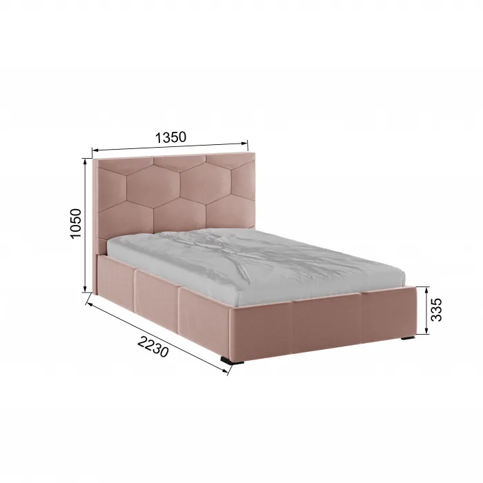 Манука Кровать интерьерная 120 пыльная роза, ортопед