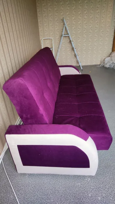 Диван-книжка Феникс, 120х190, велюр фиолетовый