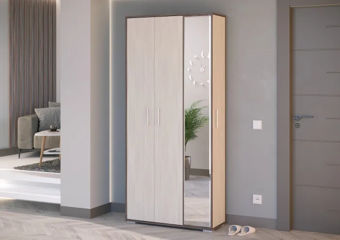 Прихожая 2-3421бод.тем/св Домино-мини, цвет бодега тёмный/бодега светлый, ШхГхВ 88х36х202 см., универсальная сборка