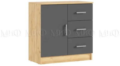 Комод 3 ящика 1 дверь (Дуб крафт/ Графит)