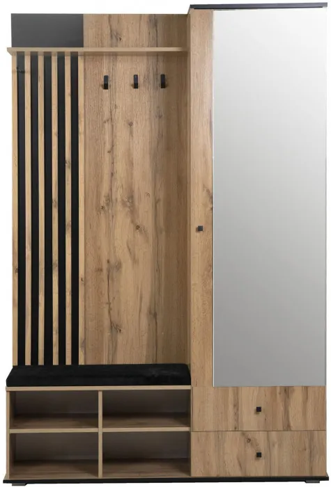 Шкаф для прихожей Либерти 51.22 (опора h20) Дуб вотан/Черный