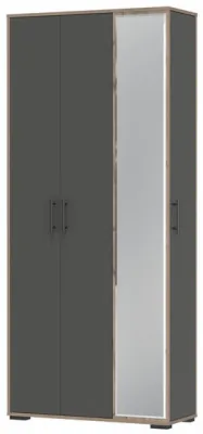 Прихожая 2-3421дкт/граф Домино-мини, цвет дуб крафт табачный/графит, ШхГхВ 88х36х202 см., универсальная сборка