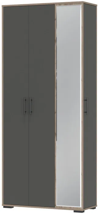 Прихожая 2-3421дкт/граф Домино-мини, цвет дуб крафт табачный/графит, ШхГхВ 88х36х202 см., универсальная сборка