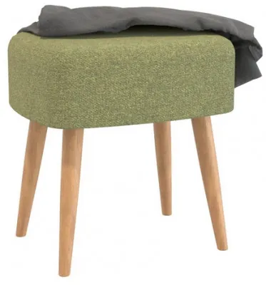 Банкетка 6-5135ТКШзел Полли, цвет ткань зелёная, ШхГхВ 44х34х45 см.(прямоугольная банкетка на четырёх ножках), цвет ножек: тик