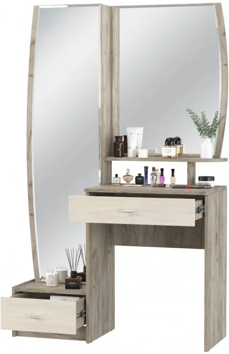 Трюмо 4-25102дкс/скан.д.б. Сицилия, цвет дуб крафт серый/скандинавское дерево белое, ШхГхВ 100,2х43,2х164,5 см., НЕ универсальная сборка