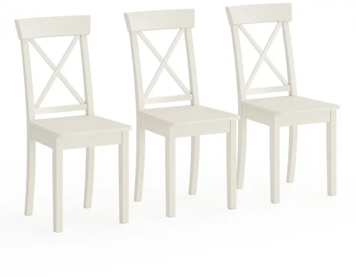 Три стула Мебель--24 Гольф-14 разборных, цвет слоновая кость, деревянное сиденье цвет слоновая кость, ШхГхВ 41х42х95 см., от пола до верха сид. 47 см.