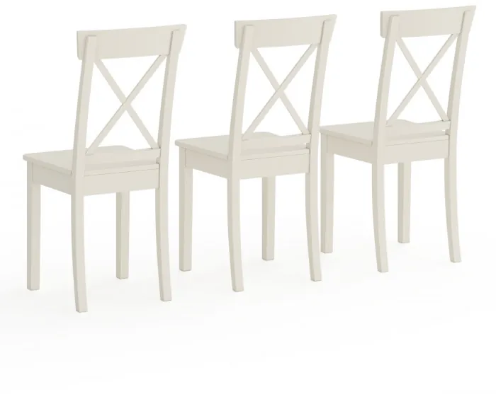 Три стула Мебель--24 Гольф-14 разборных, цвет слоновая кость, деревянное сиденье цвет слоновая кость, ШхГхВ 41х42х95 см., от пола до верха сид. 47 см.