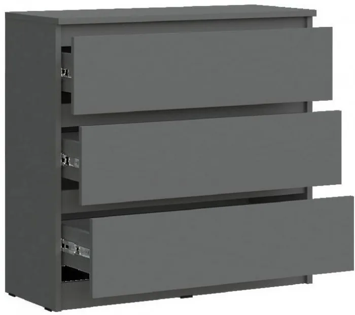 Челси Комод 800 (3 ящика) (Графит, Графит)