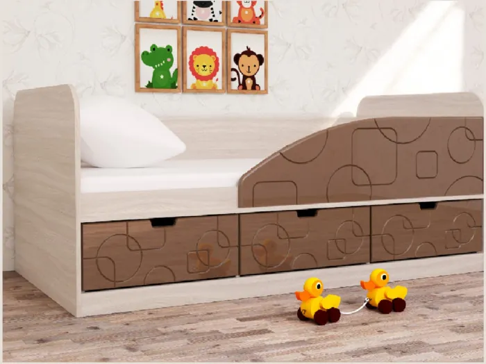 Кровать Бриз-4 80х160 Квадрат (Антарктида/Белый/Правый)