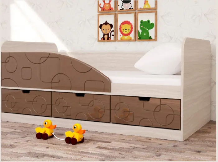 Кровать Бриз-4 80х160 Квадрат (Антарктида/Белый/Правый)