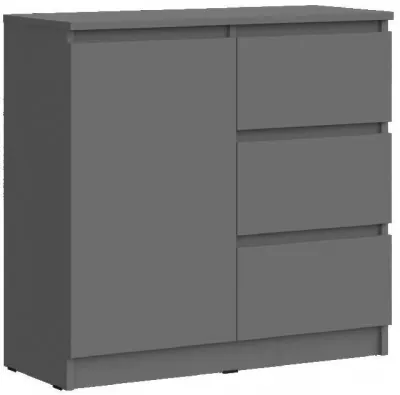 Челси Комод 800 (3 ящик 1 дверь) (Графит, Графит)