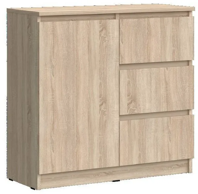 Челси Комод 800 (3 ящик 1 дверь) (Графит, Графит)