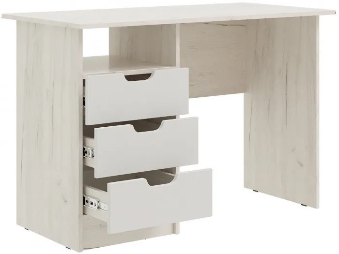 Юниор-4 Стол с ящиками (Шарли мокко, Крафт белый)