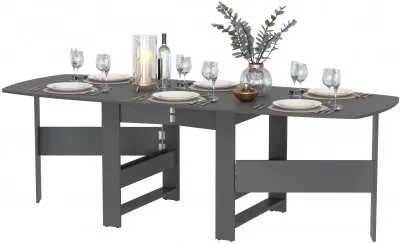 Стол-книжка 1-66граф, цвет графит, ШхГхВ 30х88х74 см. сложенный, разложенный три размера: 90/169/228х88х74 см.