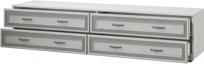 Модульная гостиная Ливорно, набор 1, Ясень анкор светлый/Патина серебро