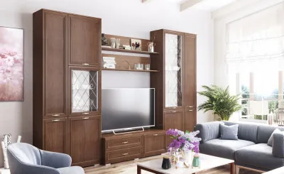 Модульная гостиная Ливорно, набор 2, Орех донской