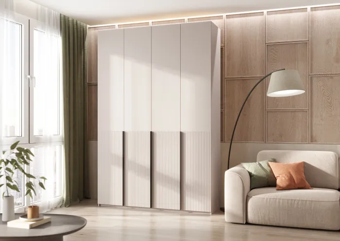 Марвэл Шкаф 4-х створчатый 1600, с доп.ящиками Кашемир, Кашемир