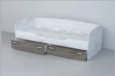 Кровать 0,8 арт.016 (Бетон Светлый/Камень Темный)