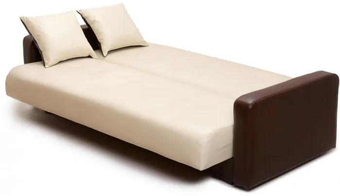 Диван-книжка Аккорд 140х190, экокожа коричнево-бежевый