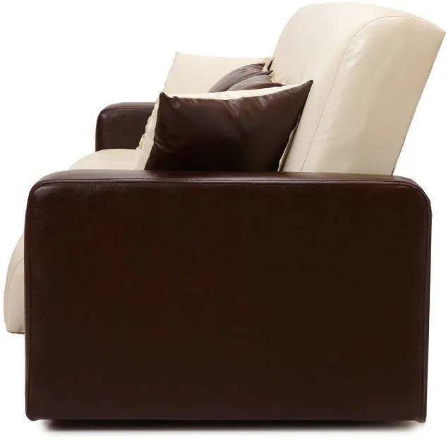 Диван-книжка Аккорд 140х190, экокожа коричнево-бежевый