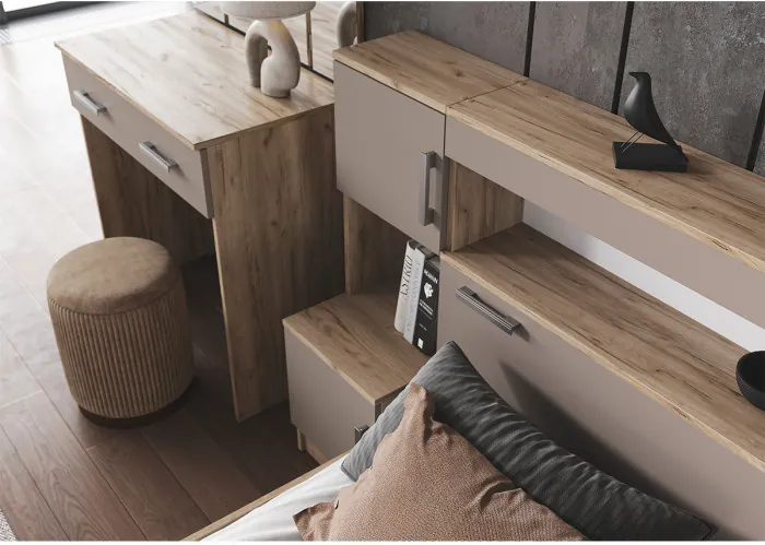 Модульная спальня , Крафт серый/Кашемир