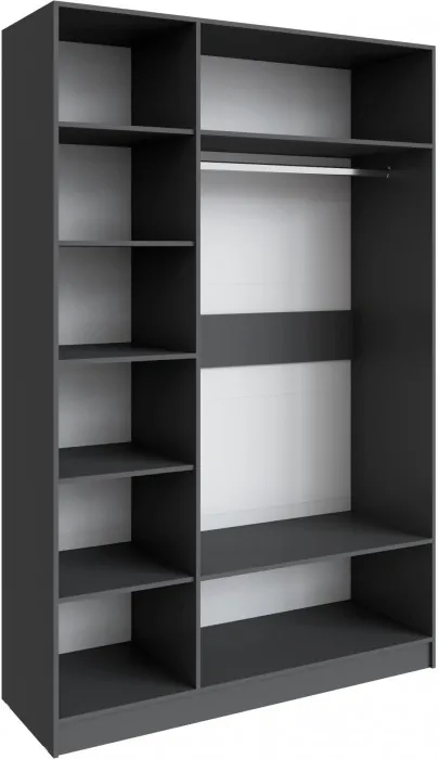 Шкаф Мадрид (1,5) с зеркалом, Графит серый