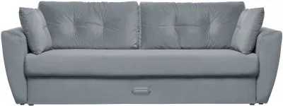 Диван-еврокнижка Амстердам Люкс, 160х195, пружинный блок, велюр серый