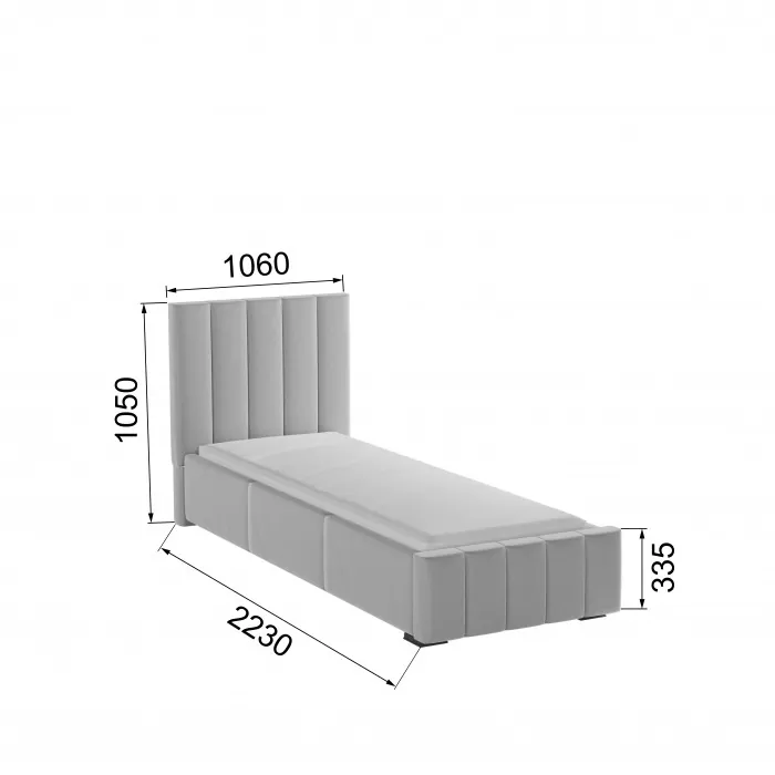 Нега Кровать интерьерная 900 светло-серый, ПМ