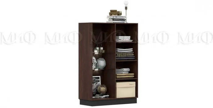 Магнолия Шкаф со стеклом низкий, орех