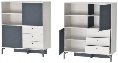 Лион Комод К-1 - Ясень Анкор Св.\Графит