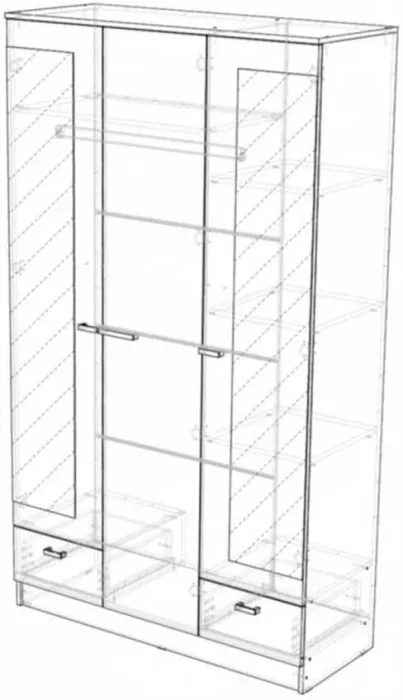 Адель Шкаф 1,2, Ясень шимо темный/светлый