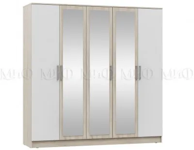 Мартина Шкаф для одежды 5-дверный (Белый глянец, Дуб Сонома)