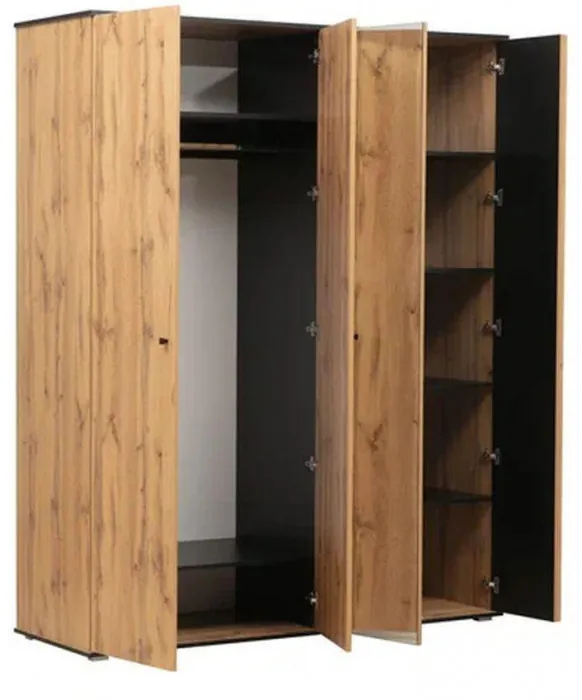 Шкаф для одежды Либерти 51.15 (опора h20) Дуб вотан/Черный