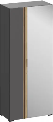 Нао Шкаф 2-х створчатый ШК-4038 с зеркалом, Графит